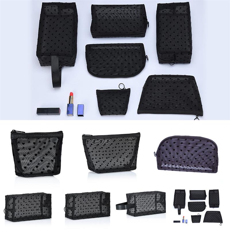 Coofit-Bolsa de maquillaje de malla transparente, organizador de cosméticos de gran capacidad, para exteriores, 1 unidad