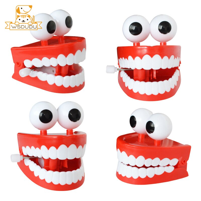 Wind Up Spring Teeth Sexy Mouth Move Clockwork Funny Toys Cute Cartoon Jokes Educational Fun Tooth Dolls For Children Kids