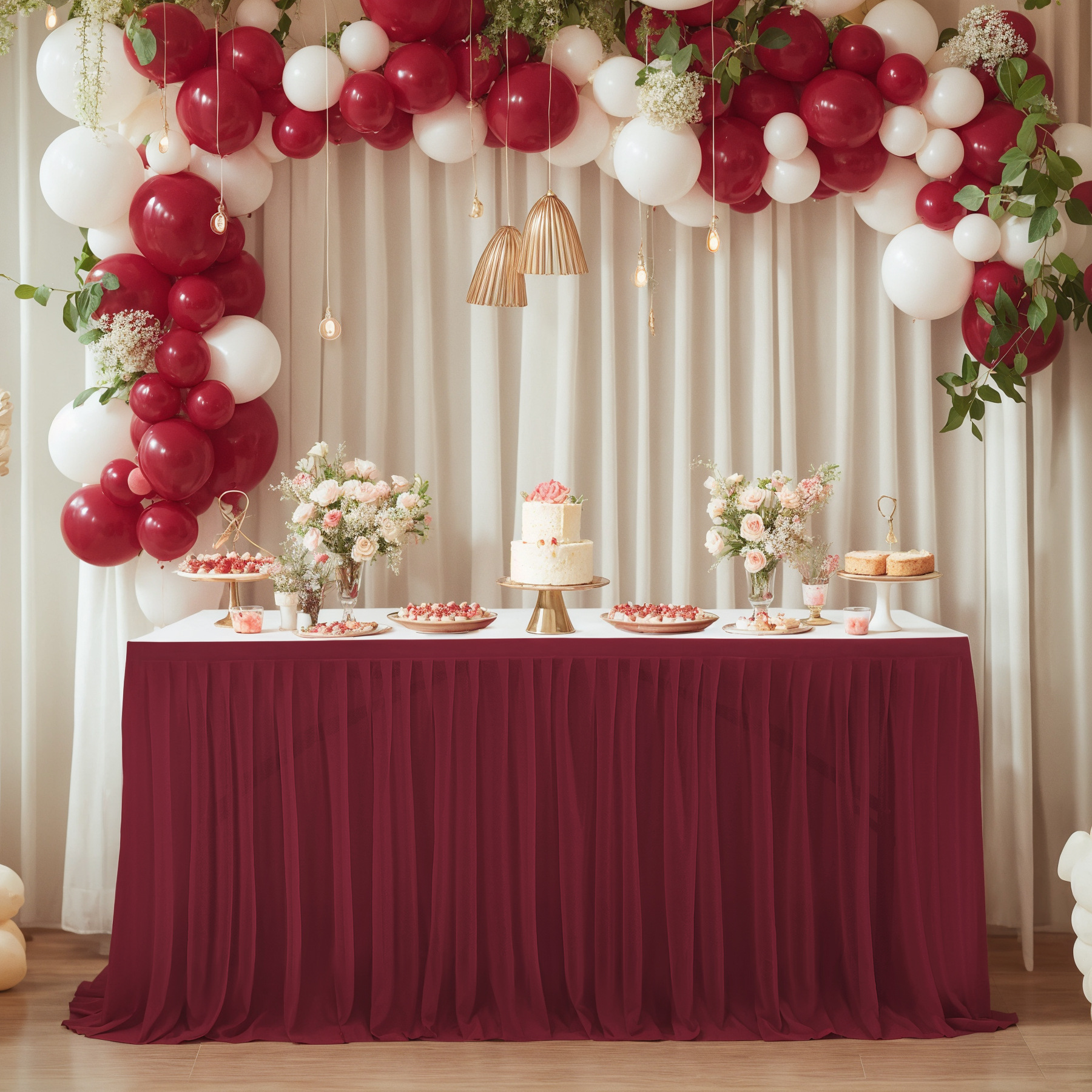 Ivory Tulle Table Skirts for Rectangle Tables 8ft 6ft 4ft for Wedding Party Birthday Baby Shower Cake Event Dessert Tablecloth: 140*140cm / GRAY