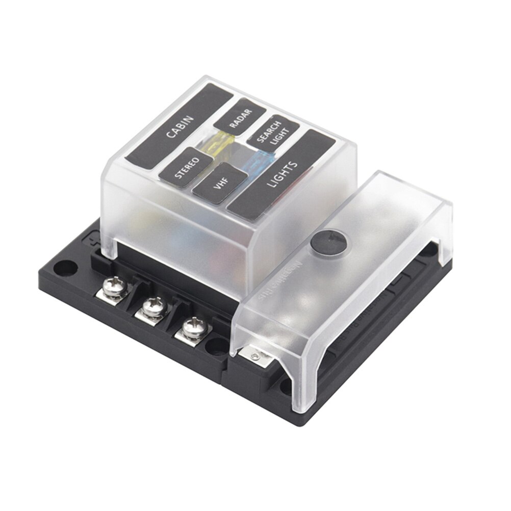 1 Set Fuse Block 6-way Fuse Box Fuse Block with Negative Busbar
