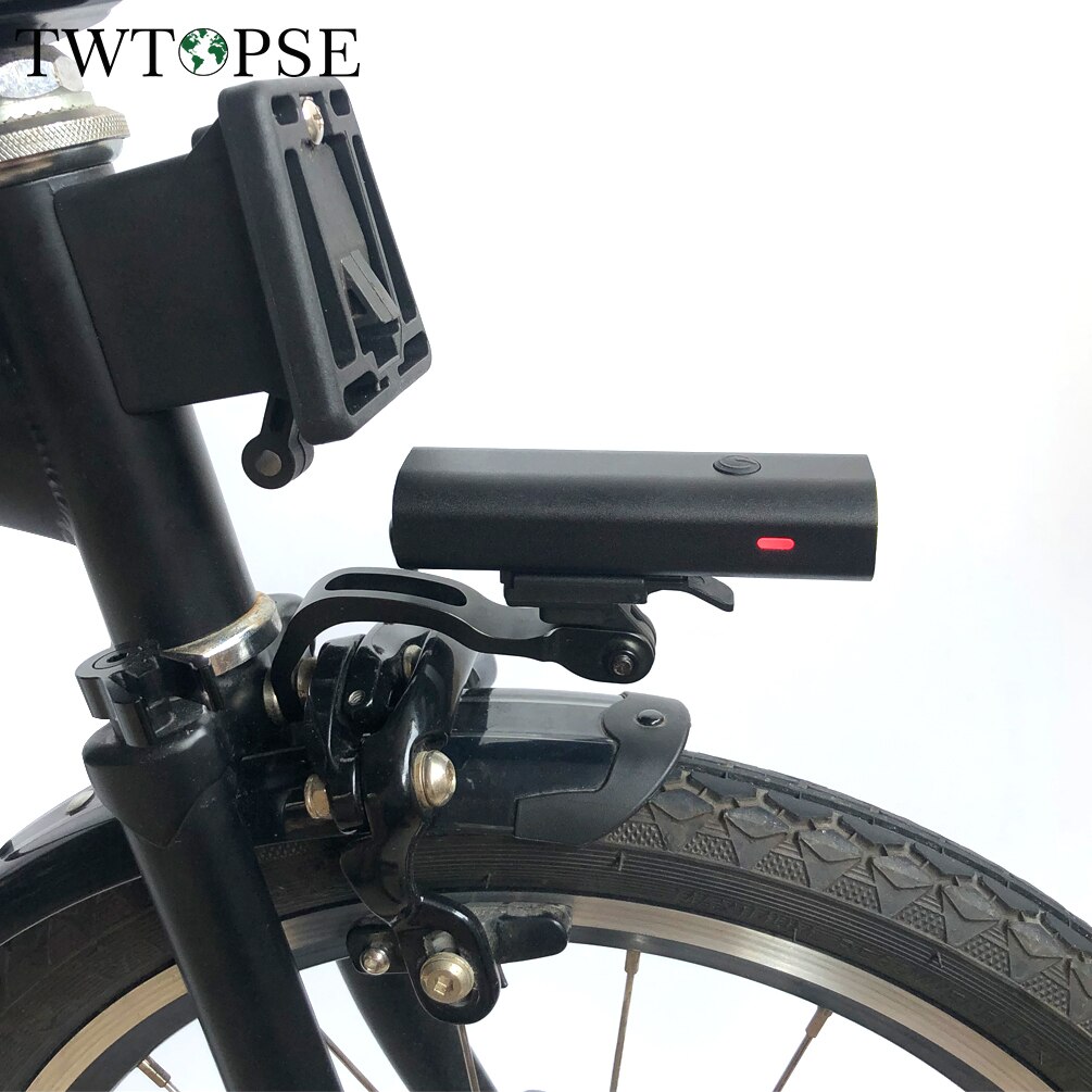 TWTOPSE-Luz para bicicleta plegable, lámpara de 400 lúmenes con estante para Brompton 3, SIXTY PIKES Dahon Tern Crius, resistente a la lluvia, con USB