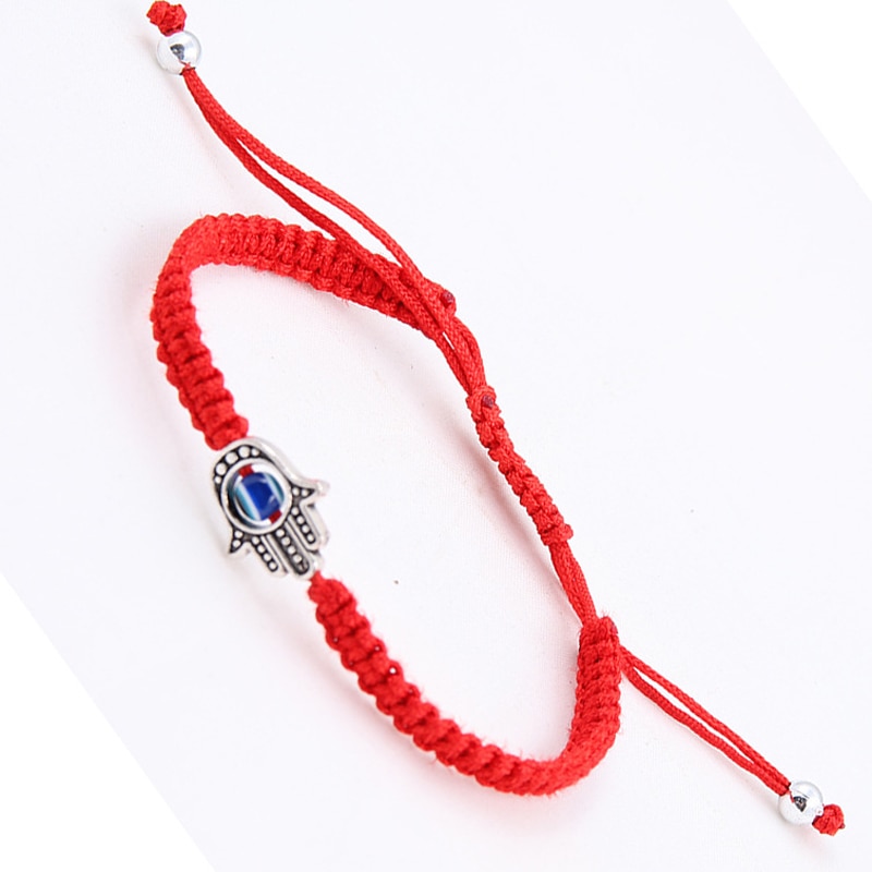 SUMENG Nouveauté rouge Chaîne Hamsa Main Mauvais Œil Chanceux Kabbale Boho Festival Chic Bracelet Pour Femmes Corde Chaîne Bracelet