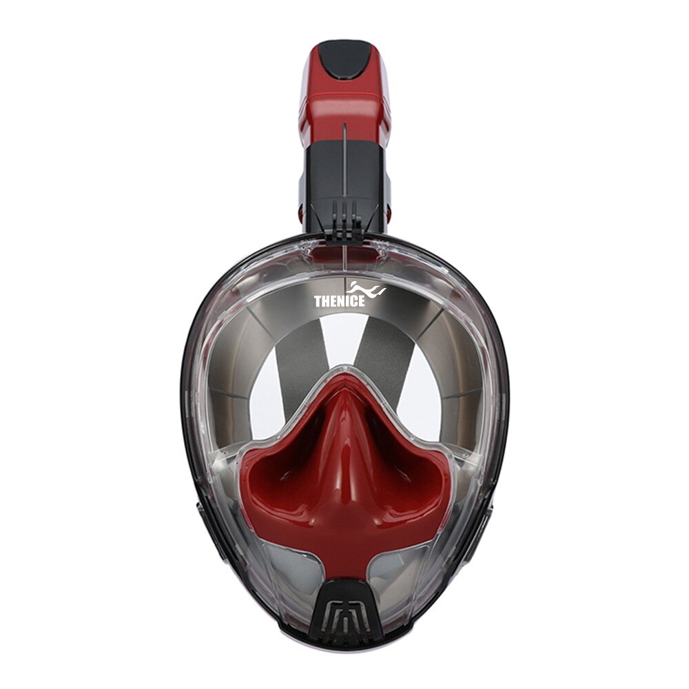 Adult Youth Underwater Anti Fog Full Face Diving Mask Ear-Pressure Balance Snorkeling Mask Safe Waterproof Swimming Mask Scuba: Red / S/M