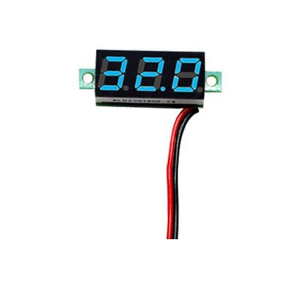 Voltímetro Digital de 0,28 pulgadas DC 32V de doble LED amperímetro voltaje amperímetro potencia dos cables pantalla Digital voltímetro DC ajustable: blue