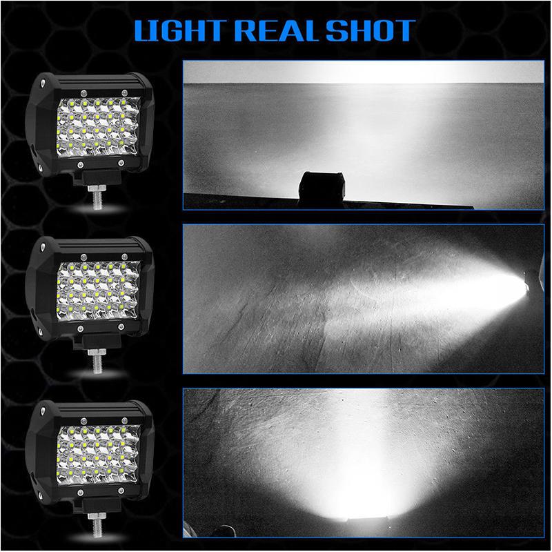 1PC/2PCS Headlights 200W 4" LED Fog Lghts Bar Spotlight Off-road Driving Combo Work Light Lamp for Truck Boat ATV Led Bar