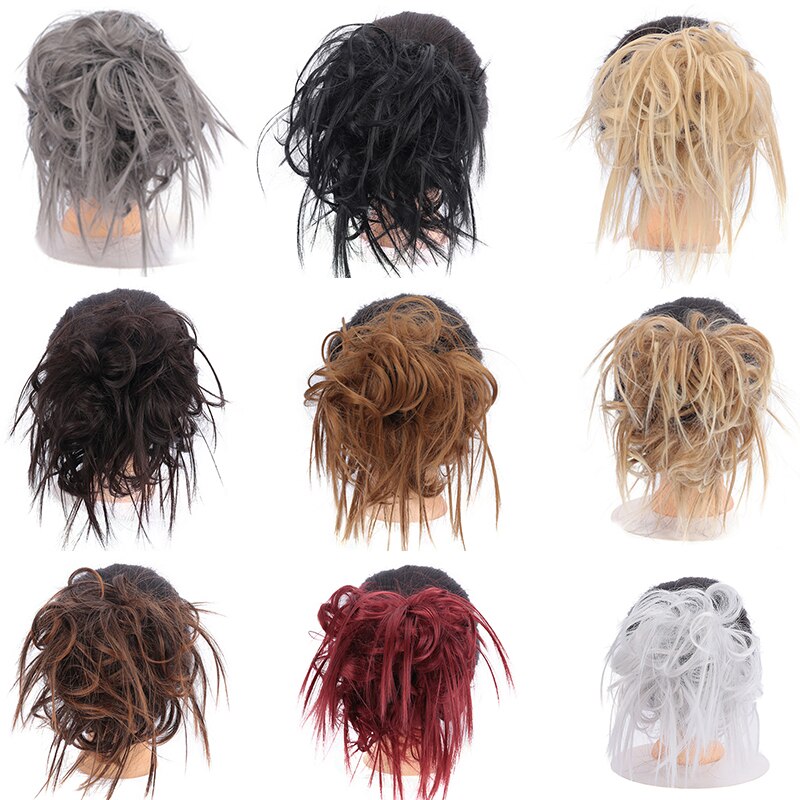 Houyan stökig brud brudtärna chignon munk hår bulle stökigt updo frisyrer hår bullar chignon munk