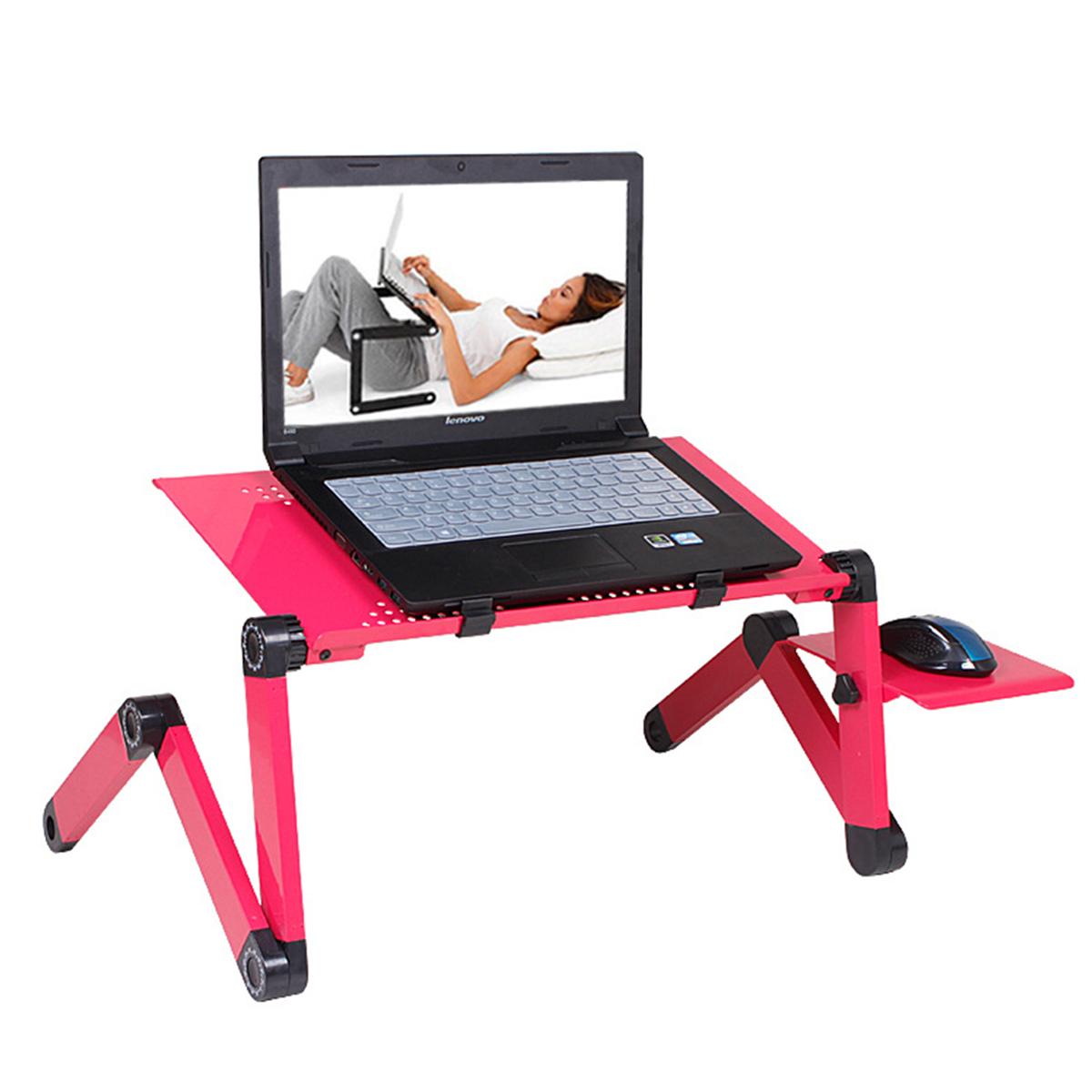 Portable Aluminum Folding Computer Desk Notebook Desk Laptop Stand Lapdesk For TV Bed Sofa Notebook Table With Mouse Pad
