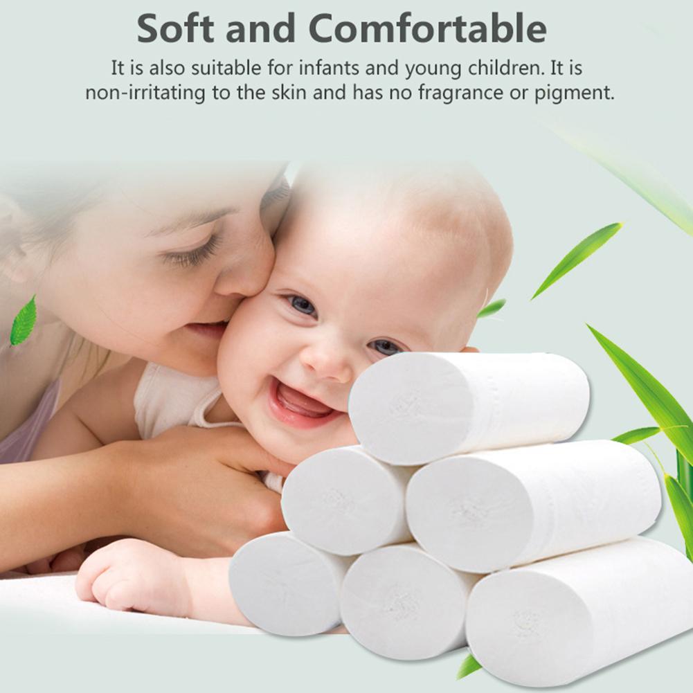 12/24 rollos de papel higiénico para el Hogar, baño suave, tejido de baño, rollo de papel para cocina, 4 capas de papel para el baño