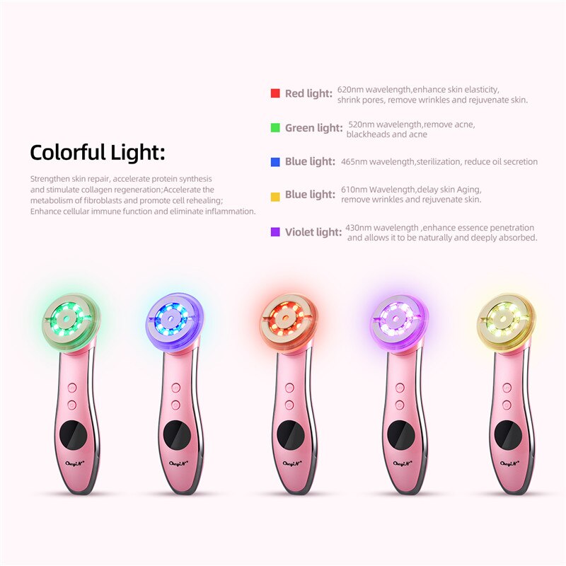 6 In 1 Ems Rf Photon Therapy Facial Massager Infrared Ion Skin Rejuvenation Beauty Machine Face Lifting Anti Aging Skin Care