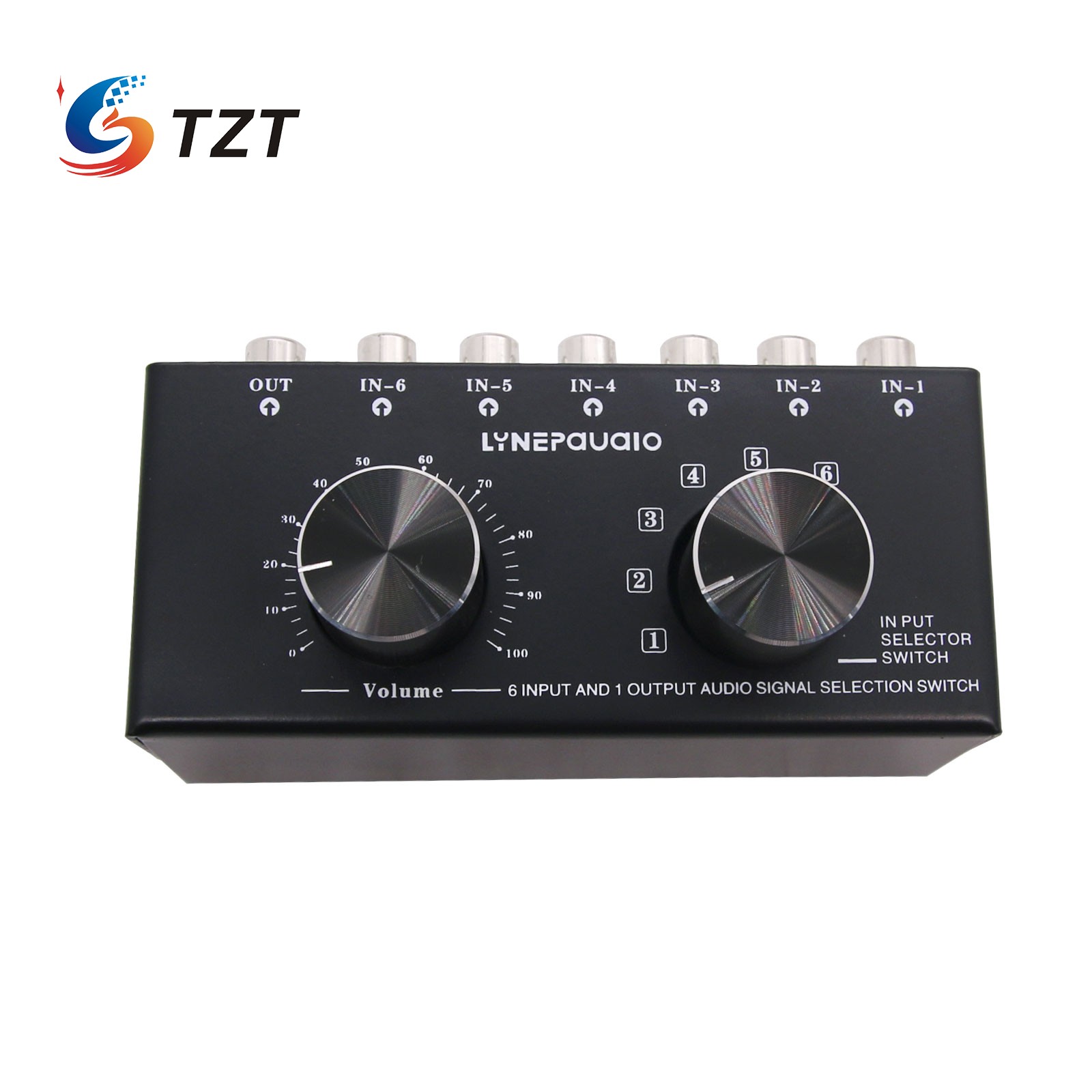 Selettore di segnale di ingresso Audio TZT interruttore di ingresso Audio selettore Audio RCA 6 in e 1 fuori