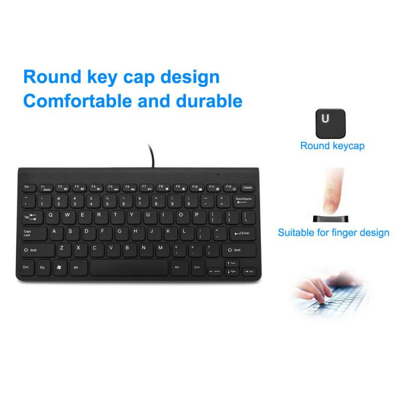 Sec Mini Slim USB 2.0 Gaming Keyboard Ultra-Thin Quiet Small Size 78 Keys Mini Multimedia Usb Ergonomic Keyboard For Laptop Pc