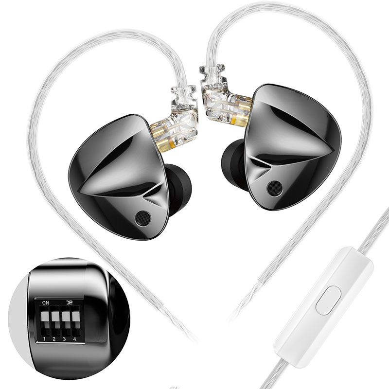 KZ D-Fi In-Ear Monitors - 4 Tuning Switches - Hi-Fi Stereo Koptelefoon met Mic - Afneembare Kabel: Groen