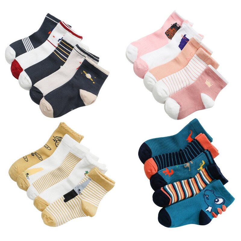 5 Pairs Kinder Jungen Mädchen Winter Socken Herbst Niedlich Cartoon Gesicht Baumwolle Socken für Sport Frühjahr Kinder Weichen Spielen socken