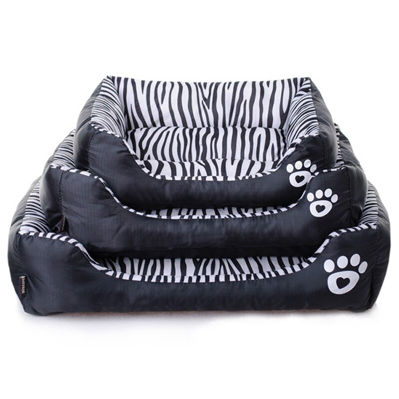 Zebra Pattern Pet Dog Bed Sofa Warm Waterproof Dog Beds for Small Dogs Puppy Cat House Mat Chihuahua Kennel Pets Product: S