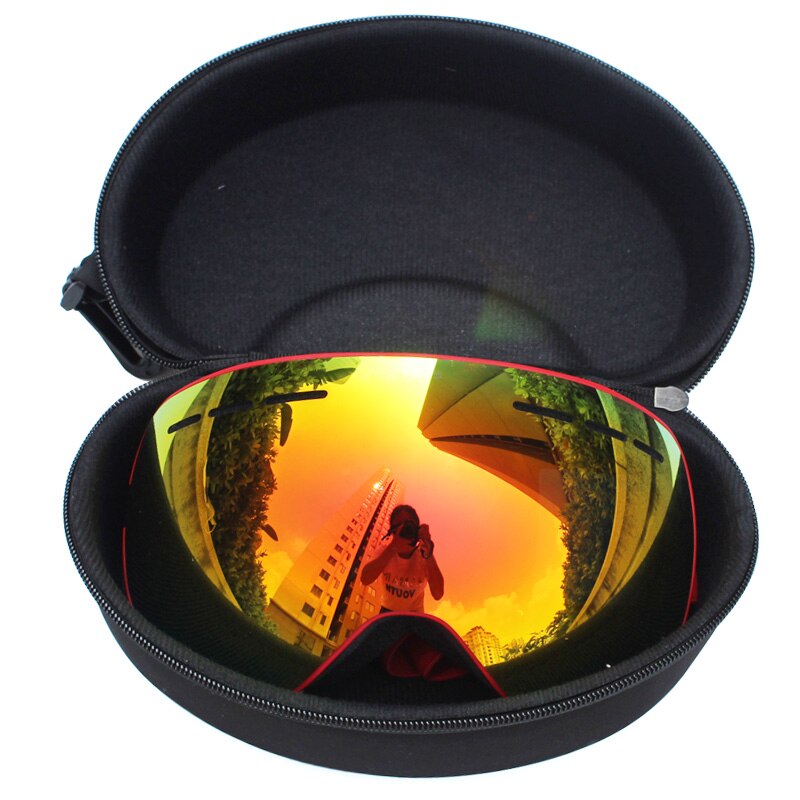Gafas de esquí magnéticas polarizadas para hombre, lentes de doble capa para esquiar, antivaho, UV400, conjunto de gafas de Snowboard, Estuche para gafas de esquí