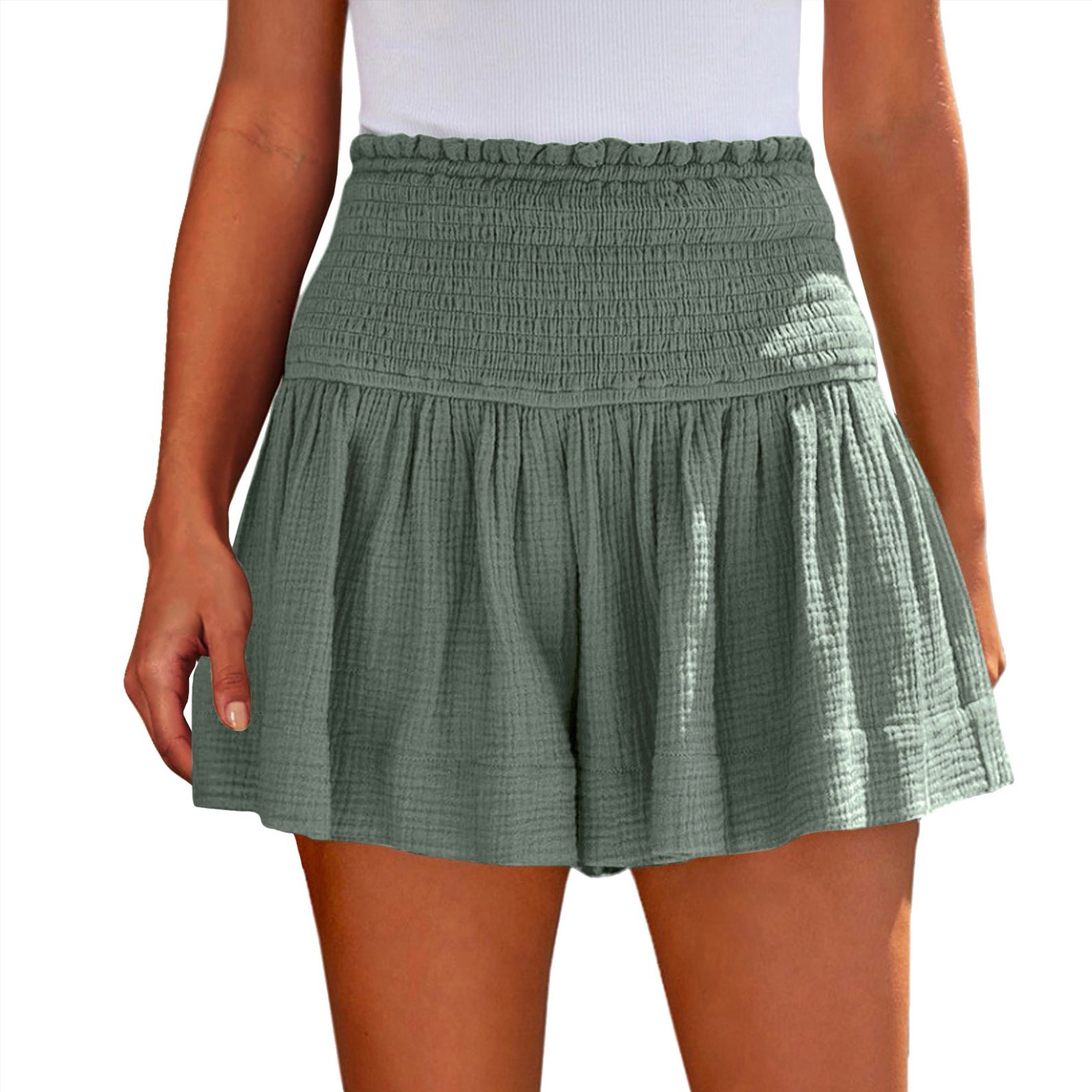 Kvinnor Sportiga Hochbund Shorts Andningsbart Elastiskt Tyg main image 0