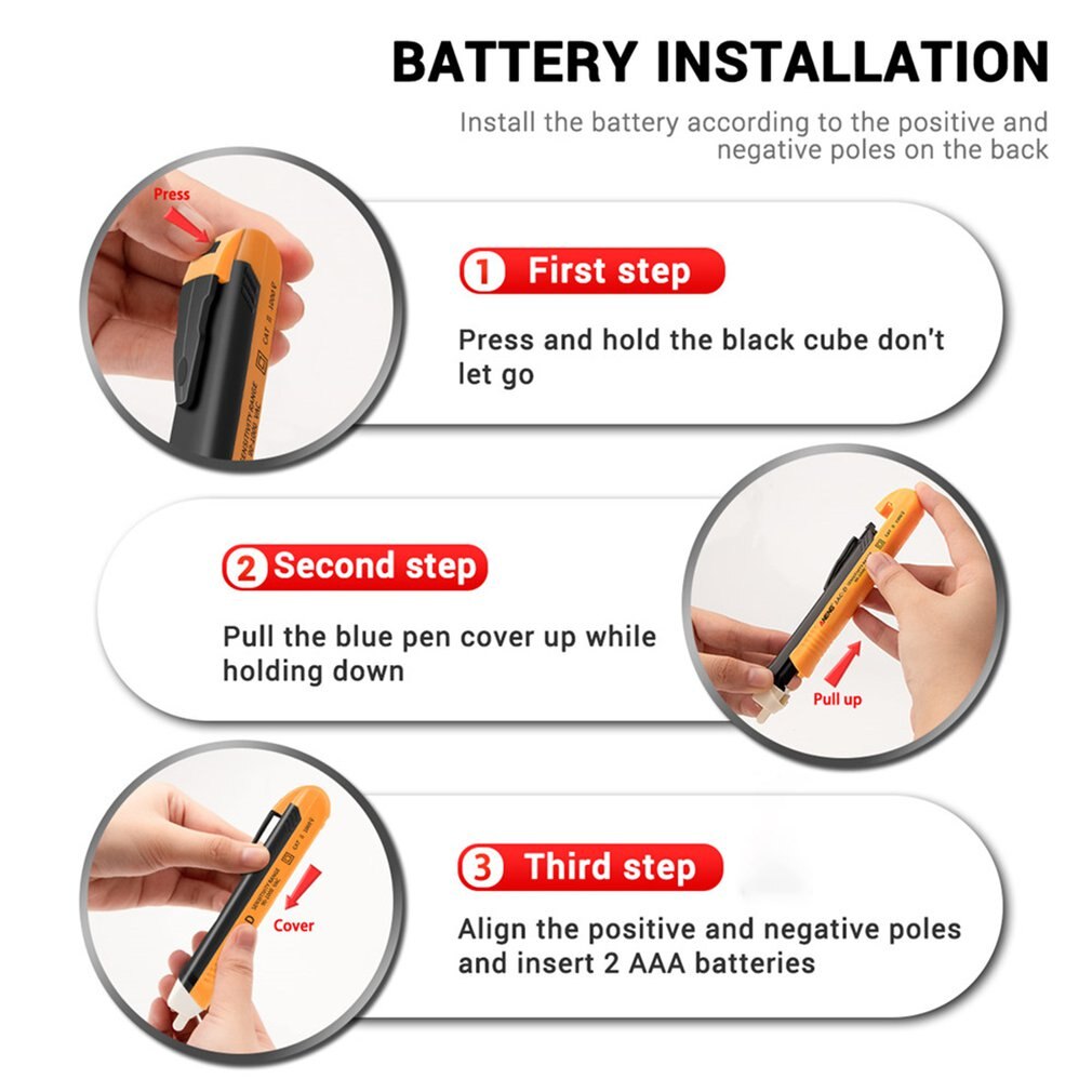 Aneng 1AC-D Ac Stroomspanningsdetectors Test 12-1000V Non-contact Tester Pen Tester Meter Volt Huidige Elektrische test Potlood
