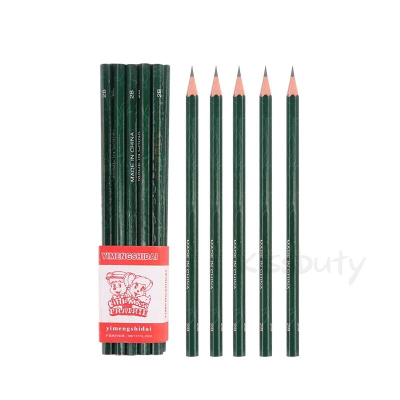Crayons à mine en bois 2B pour enfants, 5/10, pièce/ensemble, pour croquis, dessin, école, papeterie de bureau: 10PCS-Set
