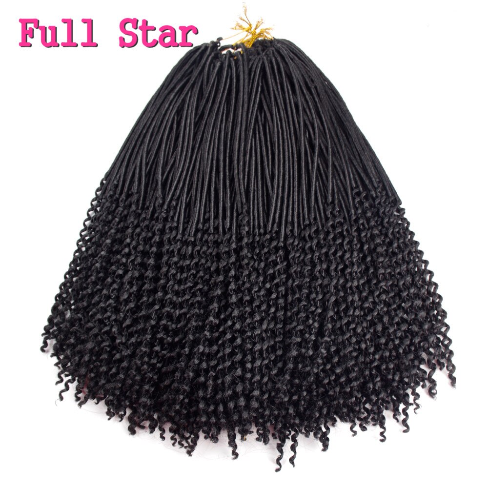 Synthetic Crochet Braid Hair Style 1-6 pack Micro Faux Locks Curly Ends Hair Extensions Full Star 100g Ombre Black Brown Color