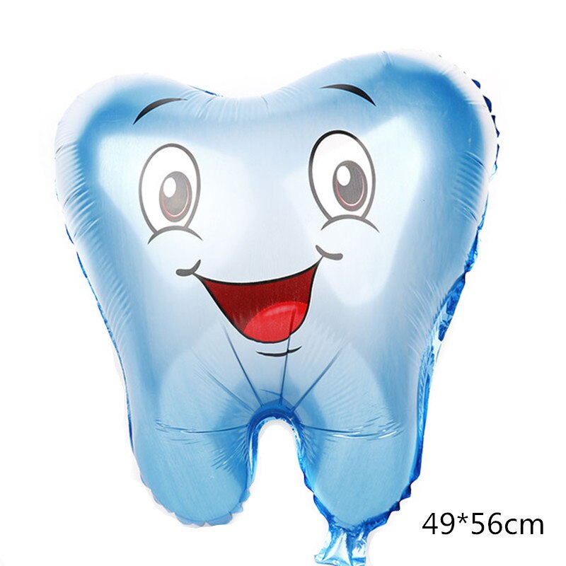 Blå min första tand tema fest dekoration porslin papper kopp tallrik servetter baby shower ballonger pojke födelsedagsfest tillbehör: Ballong 1 st