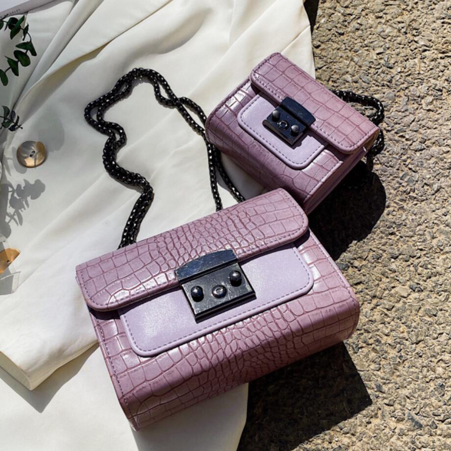 Krokodillenpatroon vierkante crossbody tas zomer pu leren dames handtas ketting schoudertas messenger bag
