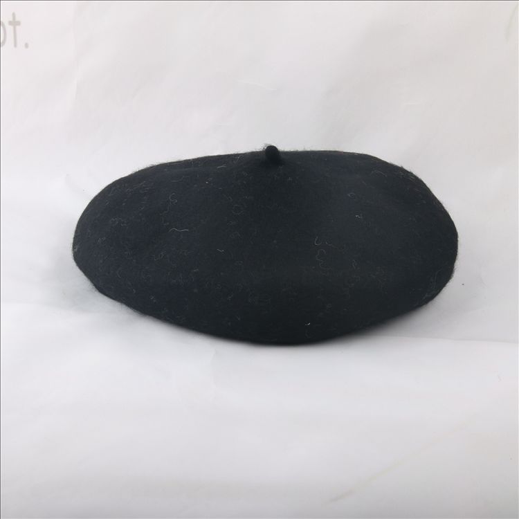 Flickhatt barn vinter yllehatt knoppar keps flickor cany color hatt flickor vintermössa: Svart