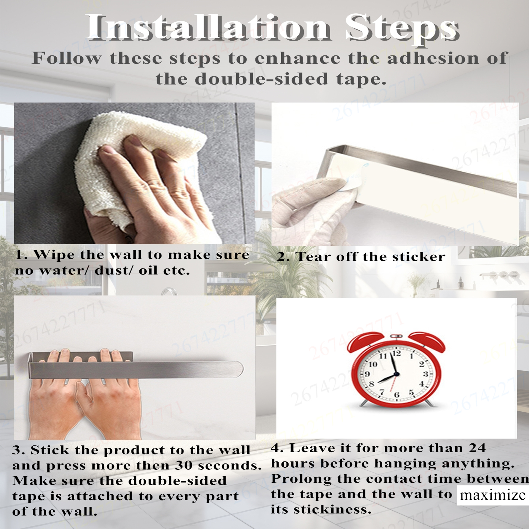 Toallero autoadhesivo, soporte para toallas de baño, estante de acero inoxidable para colgar toallas, soporte para paños de cocina, accesorios de baño, 1 ud.