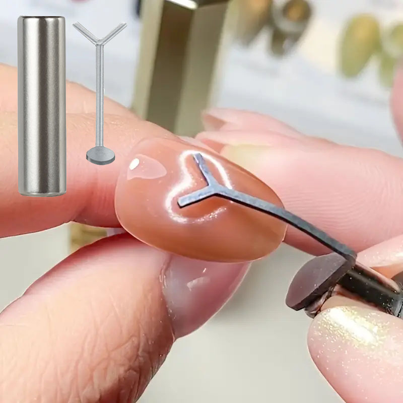 Juego de imanes de ojo de gato para uñas en forma de corazón, herramienta para uñas, Clip de papel especial, combinación de barra magnética de alambre, 2/3 Uds.