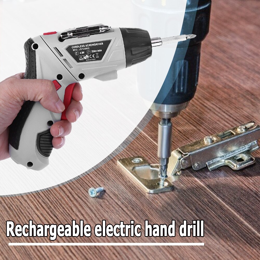 Handheld Electric Screwdriver Set Household Rechargeable Drill with LED Lamp Power Tools 6-speed adjustable Cordless Power Drill