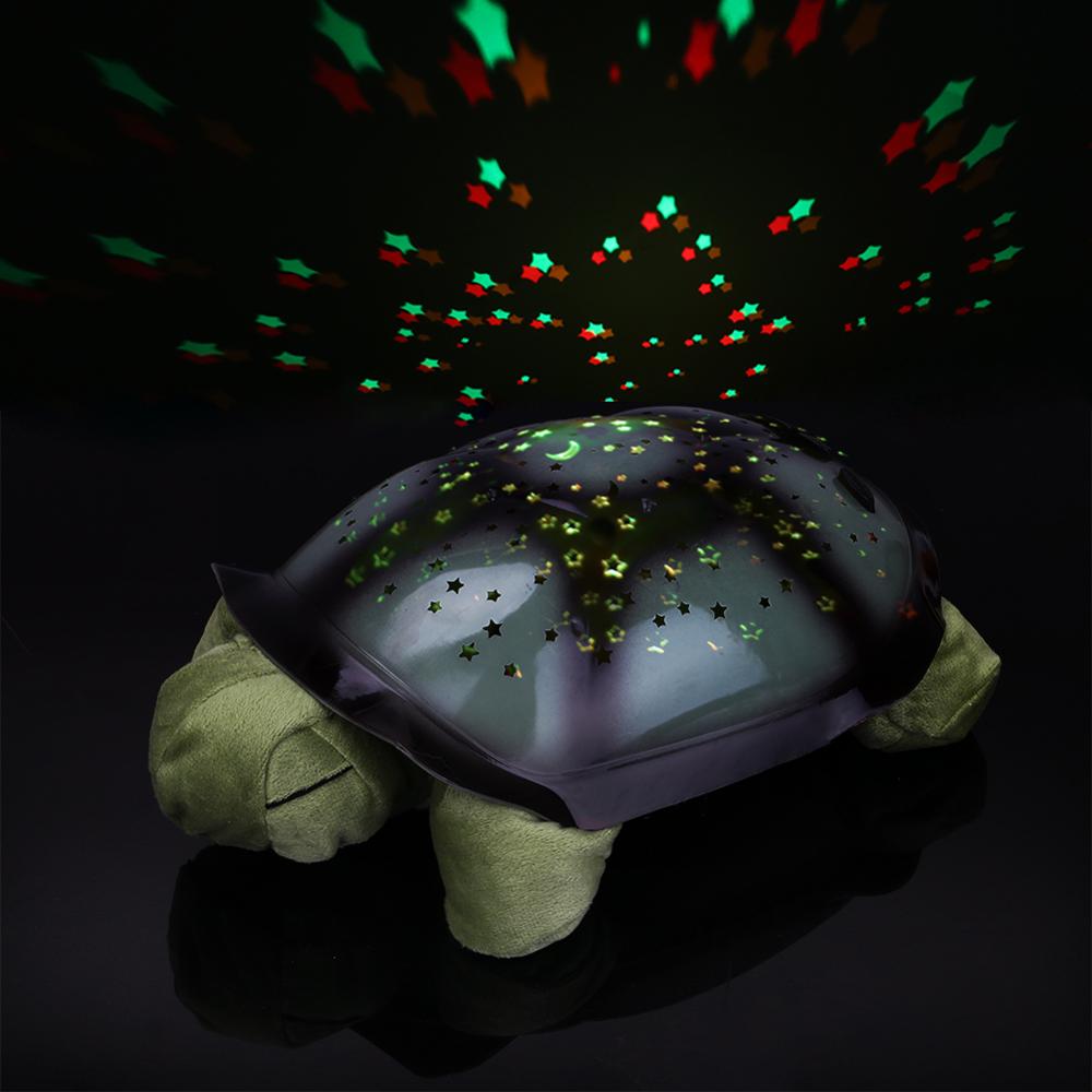 Musical Led Turtle Nachtlampje Knipperende Klinkende Stars Constellation Helpen Slaap Lamp Mini Projector Speelgoed