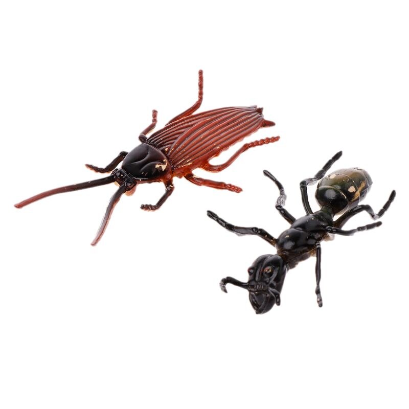 12Pcs de los modelos de plástico cucaracha broma bromas los insectos de plástico de Halloween Gadget juguete de la educación