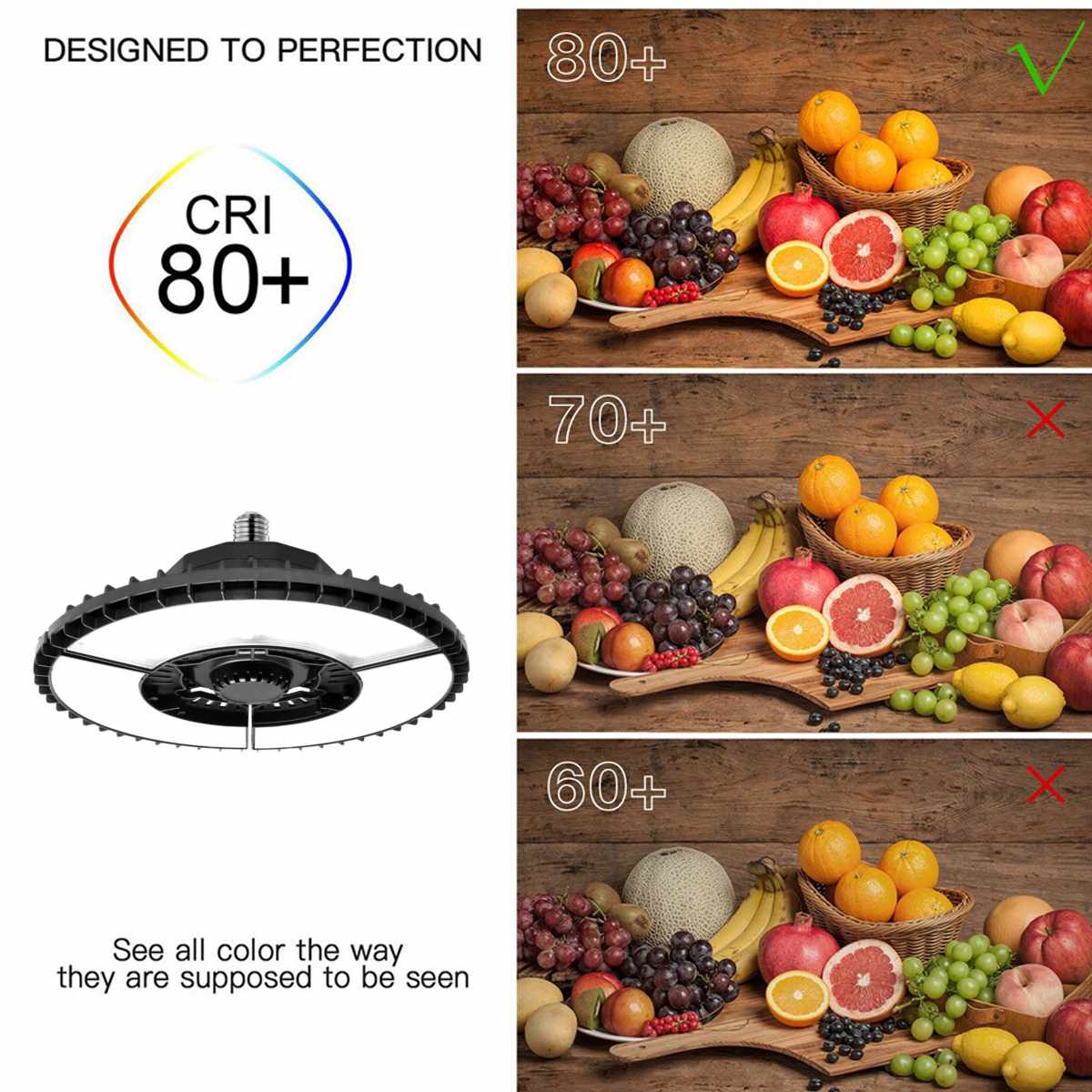 150W/300W E27 LED Garage Light Ceiling Lights Foldable LED High Bay Industrial Lamp For Garage Workshop Basement