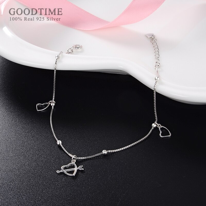 Donne Cavigliera Argento Sterling 925 Fresco Del Cuore di Amore Piercing Calzino In Rilievo Dei Monili del Calzino Del Piede Accessori Regalo Per La Ragazza Dress Up