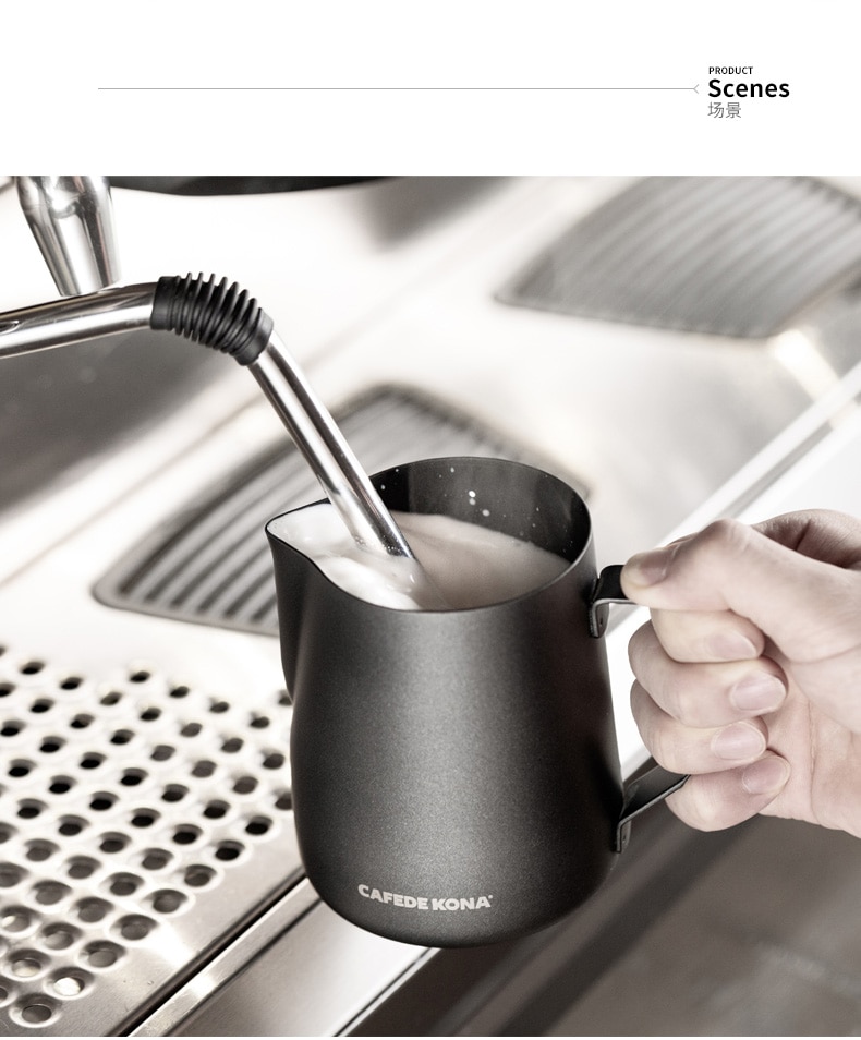 Jarra Barista latte art, jarras de leche para capuchino, jarras de acero inoxidable con recubrimiento de teflón, jarra para espuma de leche, Espresso, taza de artesanía, espuma