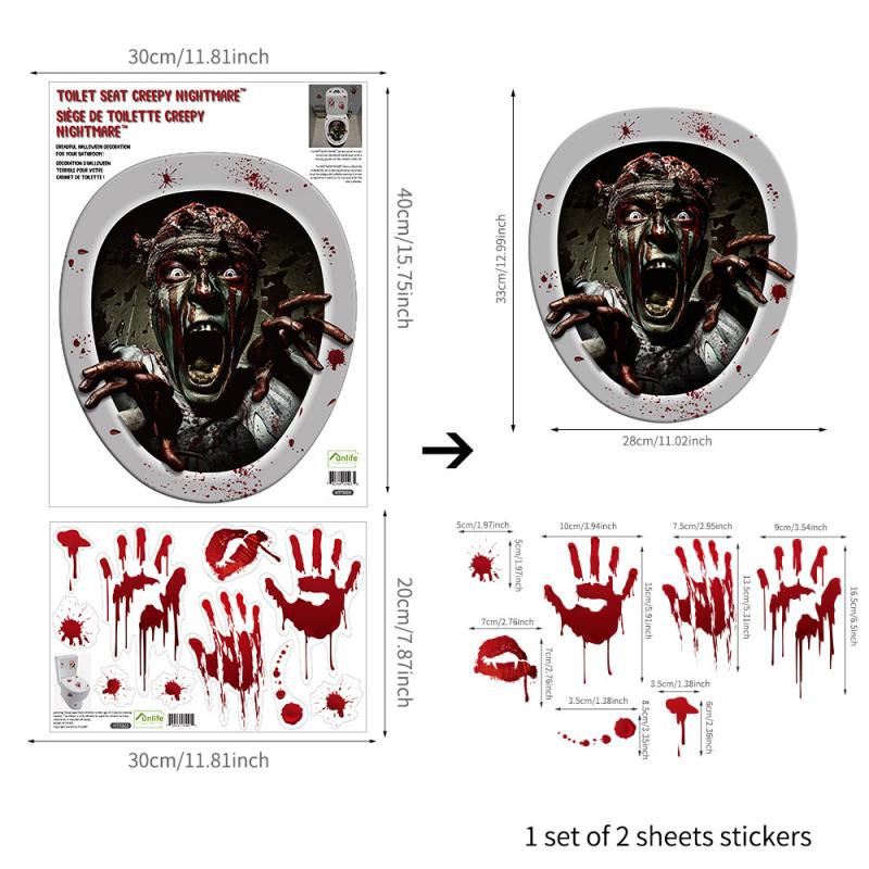 Halloween Toilet Wall Stickers Home Decoration Toilet Series Various Styles Horror Atmosphere Funny KTV Bar: 03