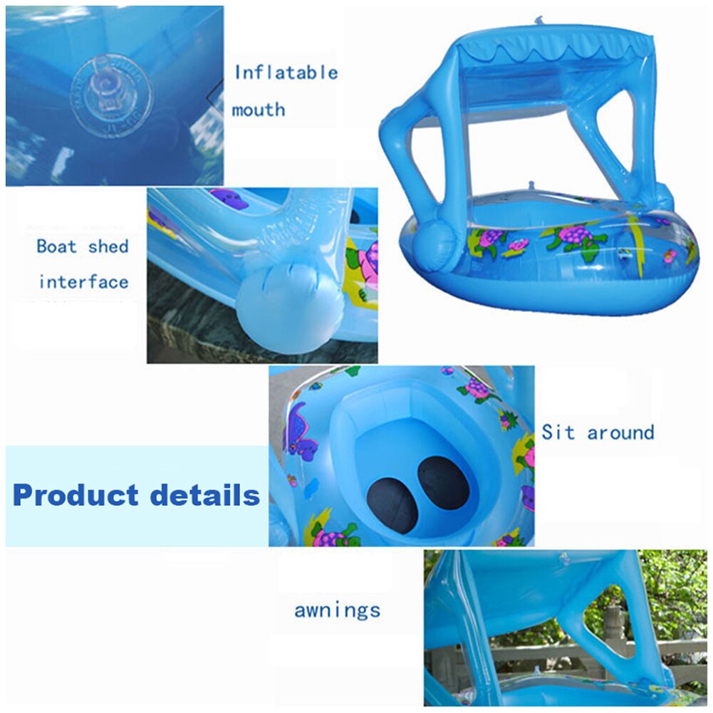 Flotador de natación con sombrilla para bebé, juguetes inflables flotantes para niños, anillo de natación, entrenador de natación para niños