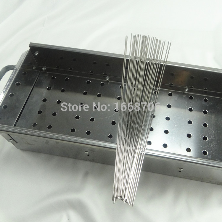 50 unids/lote de pinchos de acero inoxidable de 28,5 cm x 2mm, palillo de acero inoxidable para barbacoa, utensilios para barbacoa, cocina, comedor y bar, hogar y jardín