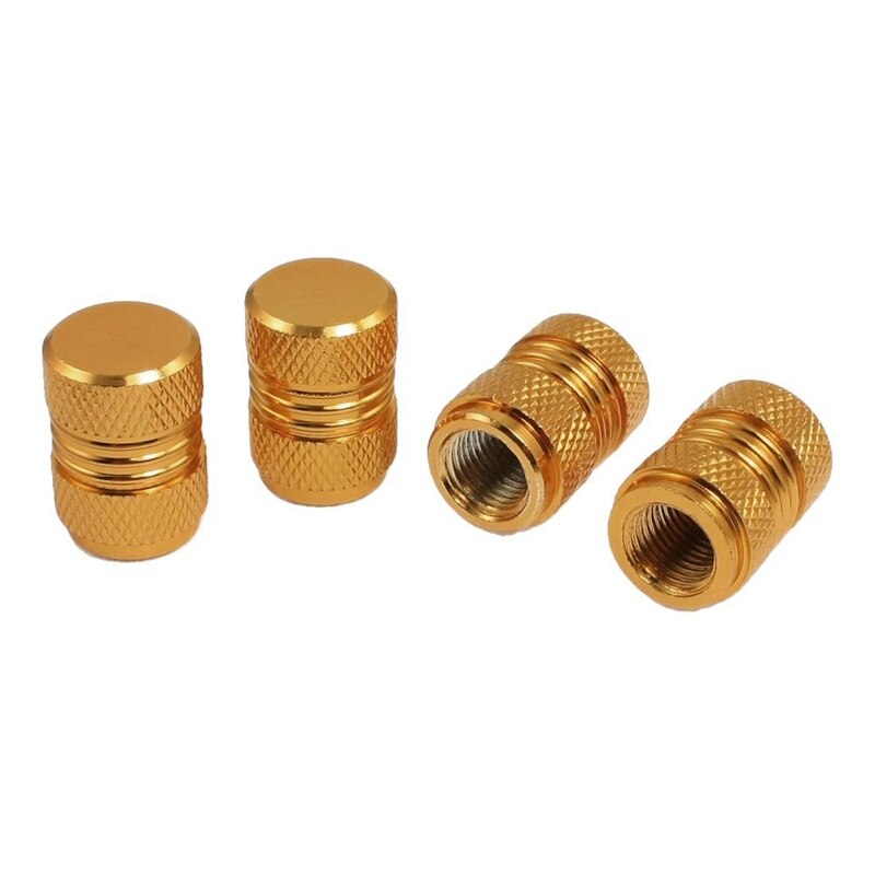 Fiets Band Band Wiel Ventiel Dust Caps Gold Tone 4 Stuks
