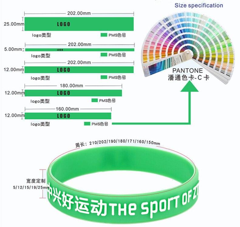 Night-Glow Custom Promotional Silicon Bracelet,Adjustable Silicon Wristband Wrist Band: Common Size