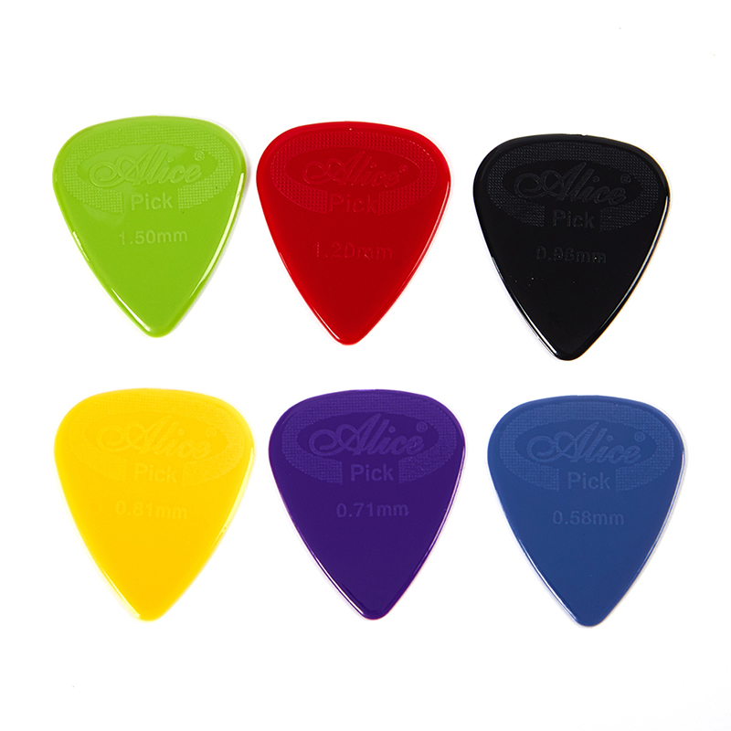 10 pièces Alice guitare médiator antidérapant noir blanc Nylon pour guitare électrique acoustique ukulélé accessoires