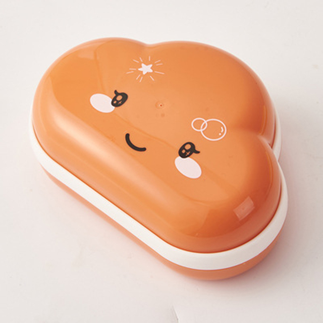 Boîte à savon en forme de nuage, porte-savon de voyage Portable, étui de protection pour douche, accessoires de salle de bains: Orange