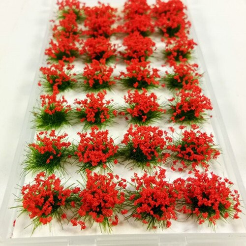 Materiale Scena Modello - Erba Simulato e Petali - Vegetazione Diorama Fai-da-te - Plastica Scala 1:35: Rosso