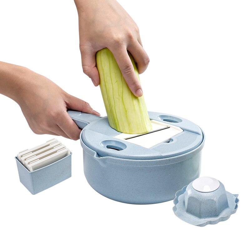 Multi function chopper peeler kitchen manual slicing shredding mashed potato shaving and wiping machine