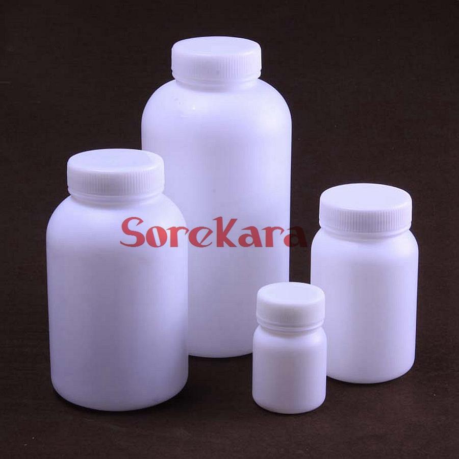 500ml White Plastic Bottle Reagent Sample Vials Plastic Lid 68mm Wide Plus Mouth