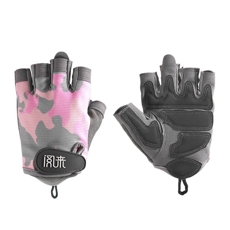 1 Pair Fitness Gym Camouflage Gloves Women Man Weightlifting Outdoor Palm Protection