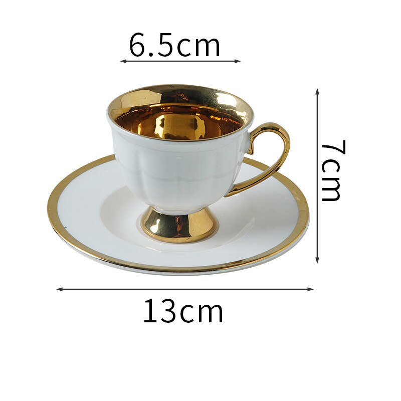 6 cups and 6 plates, ceramic cups and saucers simple home afternoon cups and saucers coffee cups and saucers set: E