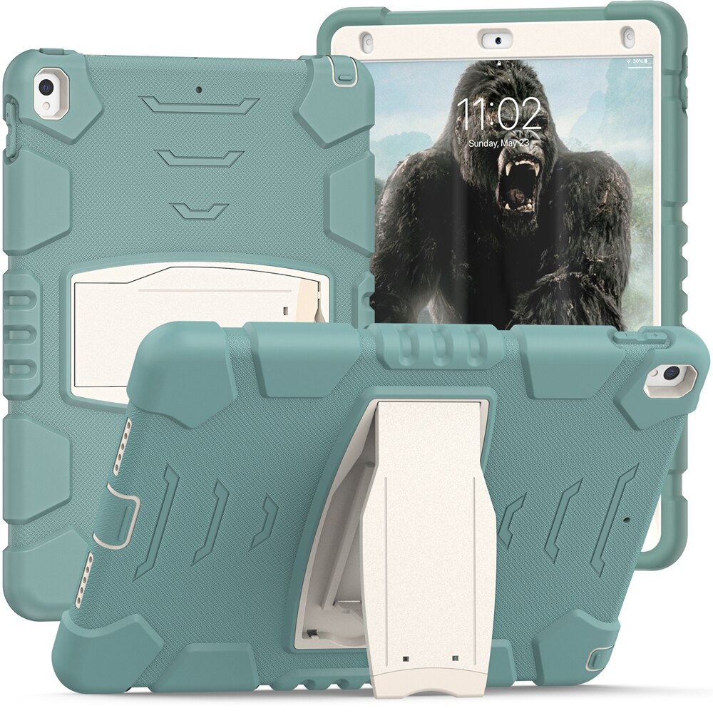 Para Apple iPad Air 3 Pro 10,5 A1701 A1709 A2123 A2152 funda segura para niños a prueba de golpes PC funda híbrida de silicona con soporte para tableta: 1 / Gris