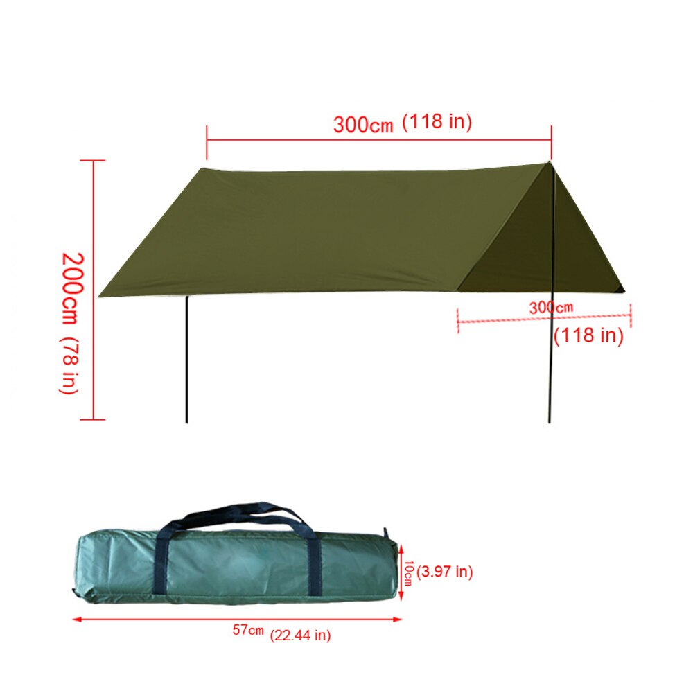 Ultralight Camping Tent Tarp Waterproof Super Large Hammock Rain Fly Portable Awning Canopy Tent Beach Shade With Pegs Ropes