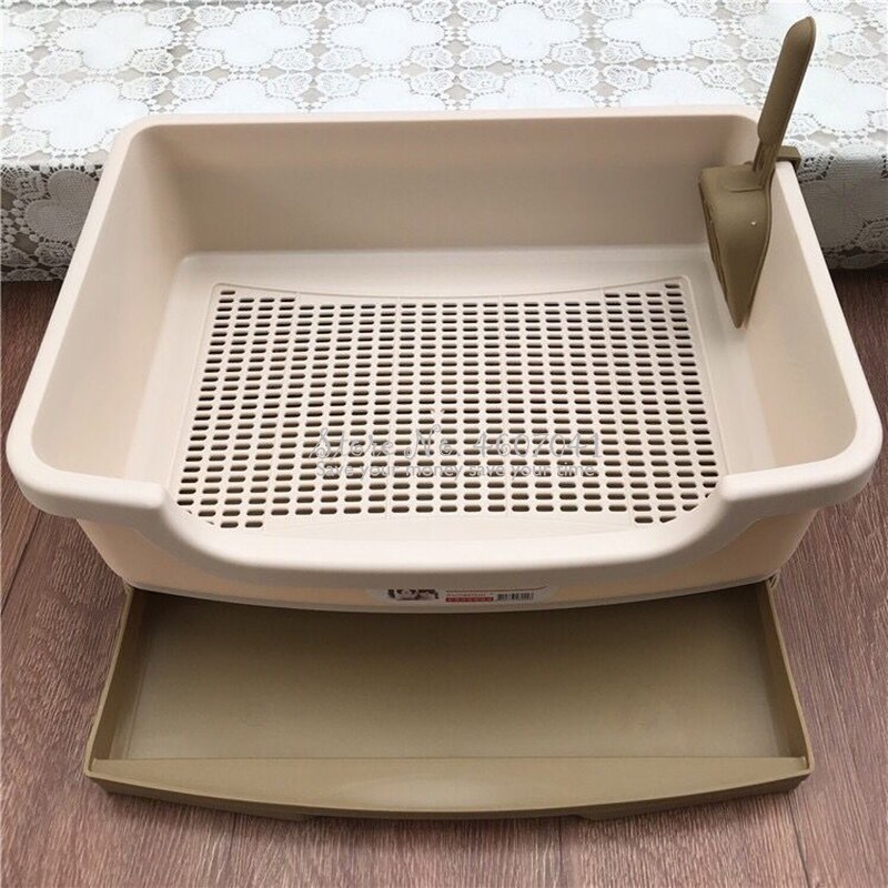 Grande toilette étanche pour chat, bac à litière Anti éclaboussures, petite pelle intégrée, Double couche, tiroir, bac à sable 37x27x15cm