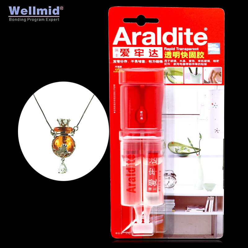 Araldite 5 Minutes Rapid Transparent AB Glue DIY Household Items Epoxy Adhesive Bonding Metal Plastic Ceramics Furniture Jewelry